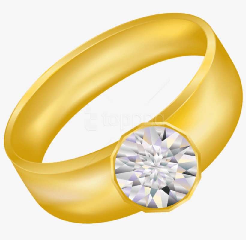 Free Png Download Transparent Gold Ring With Diamond - Gold Ring Clipart, transparent png download