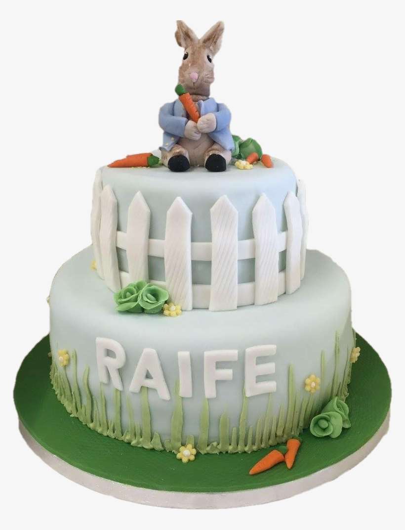 Children's Rabbit Themed Two Tier - Birthday Cake, transparent png download