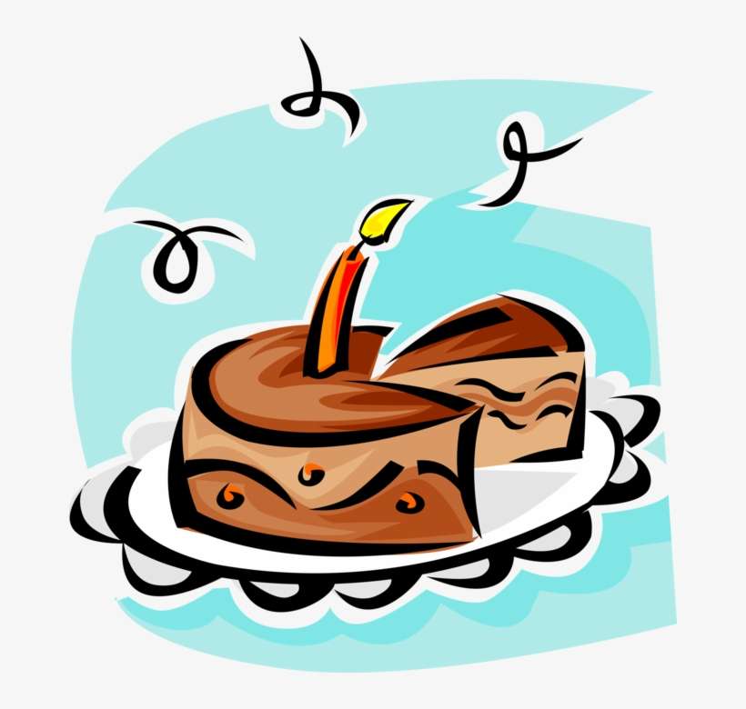 Vector Illustration Of First Birthday Cake With Lit, transparent png download