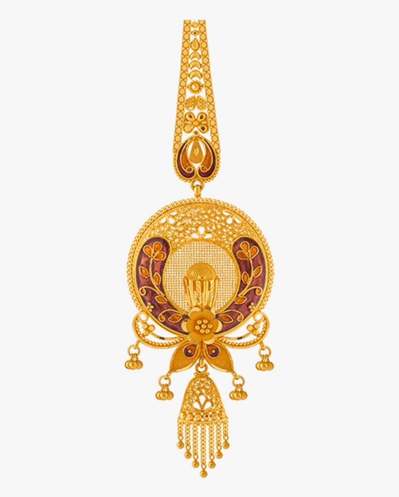 22k Yellow Gold Maang Tika - Pc Chandra Gold Maang Tikka, transparent png download