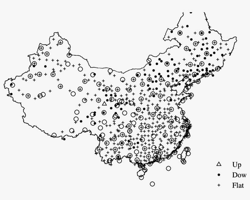 Locations Of The 523 Surface Stations And Their Annual - Line Art, transparent png download