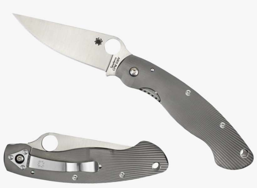 Spyderco Military™ Model Titanium Fluted C36tif Spyderco - Titanium Spyderco Military, transparent png download
