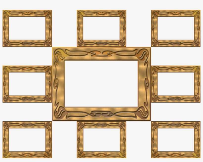 Photo 9 Gold Frames Transparent Background Zpscf438700 - Motif, transparent png download