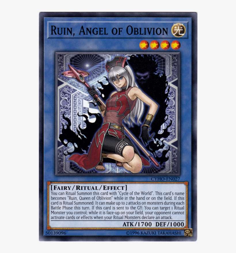 Details About Ruin, Angel Of Oblivion - Yugioh Demise And Ruin, transparent png download