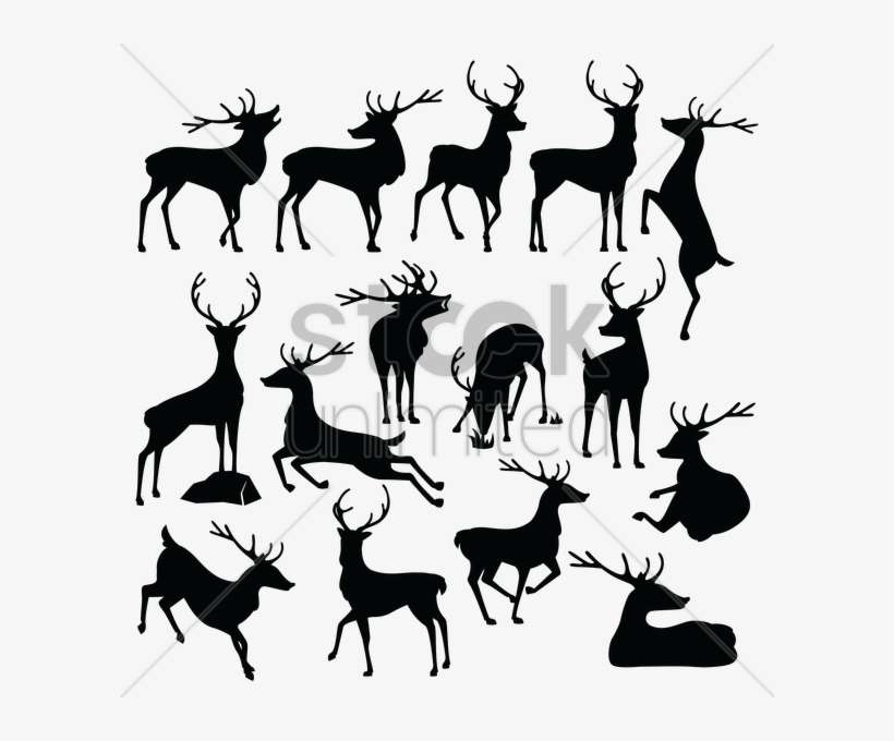 Deer Silhouette Set V矢量图形 - Elk, transparent png download