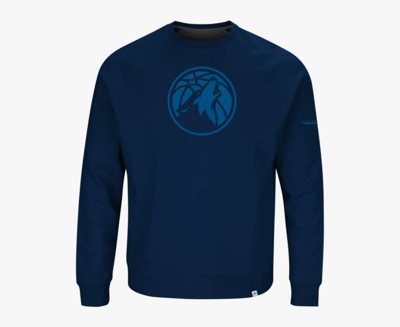 Men's Minnesota Timberwolves Majestic Navy Blue Team - Long-sleeved T-shirt, transparent png download