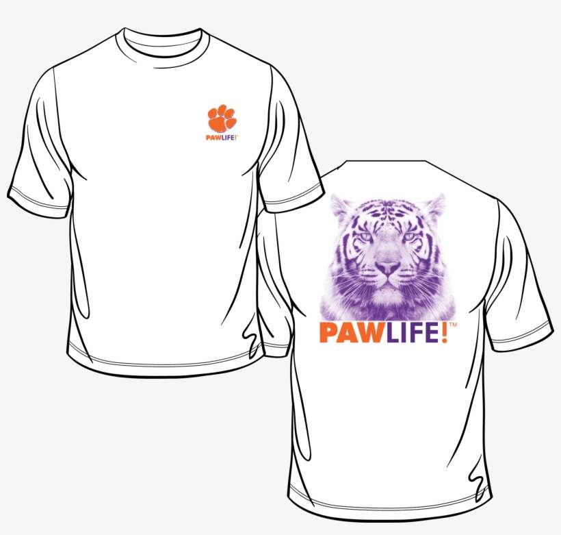 Pawlife Purple Tiger The Print House South Carolina - T Shirt, transparent png download