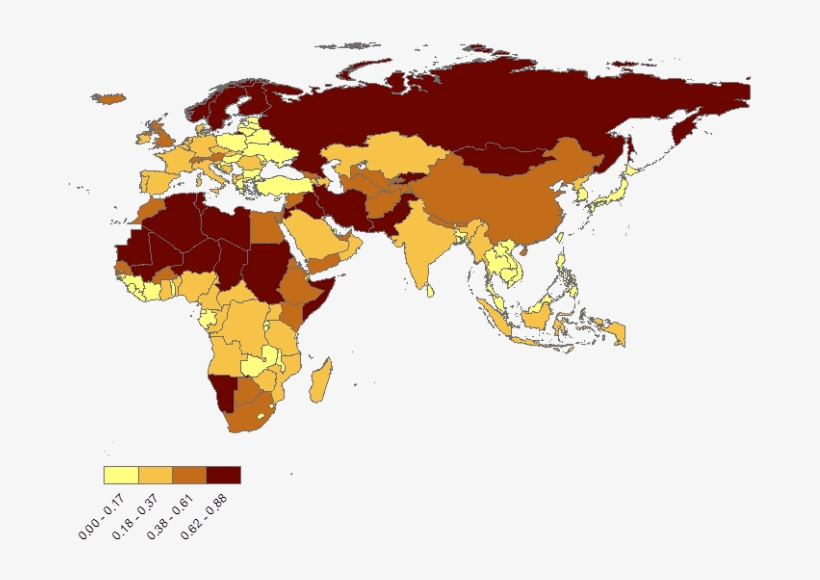 Geographical Inequality - Fertility Rate Map Asia, transparent png download