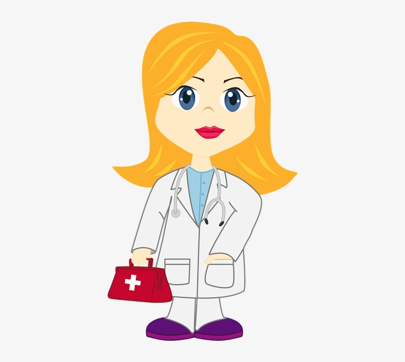 Illustration, Nice, Girl Doctor, Dr Blonde, Dr - Dokter Clipart, transparent png download