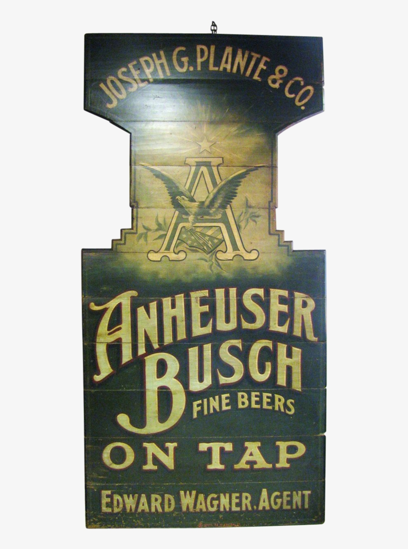 Antique Anheuser Busch Tavern Beer Sign 1890 Painted - Poster, transparent png download