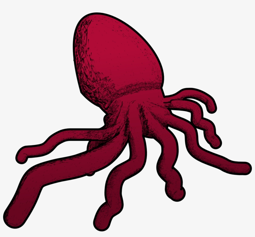 Free Simple Octopus Fish Silhouette Clipart Clip Art - Octopus, transparent png download