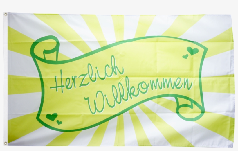 Herzlich Willkommen Green Flag - Banner, transparent png download