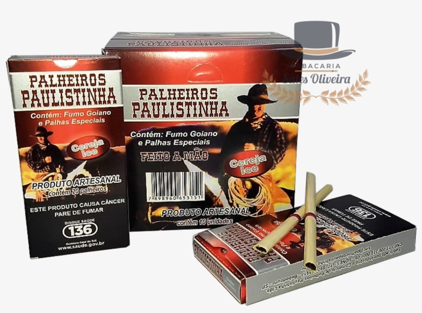 Palheiros Paulistinha Cereja Ice Display Com 10 Maços - Bullet, transparent png download