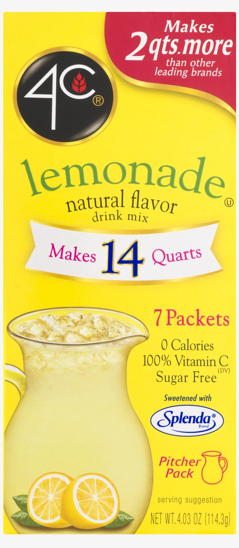 4c Totally Light Sugar-free Lemonade Drink Mix, - Fuzzy Navel, transparent png download