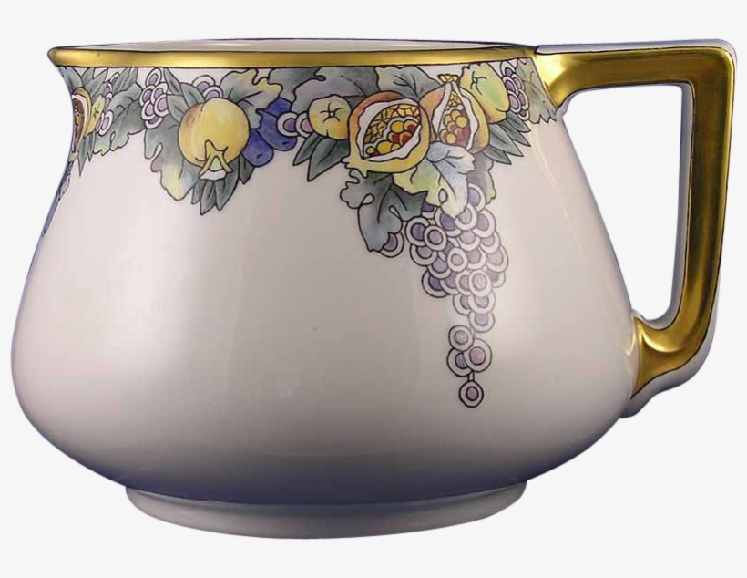 Limoges Fruit Motif Cider/lemonade Pitcher - Ceramic, transparent png download