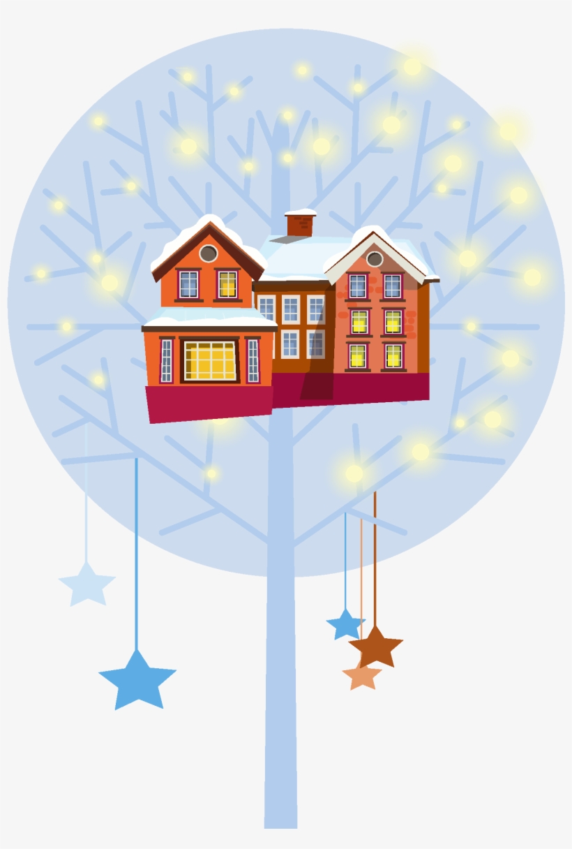 Festive New Year Winter Decoration Png And Vector Image - Illustration, transparent png download