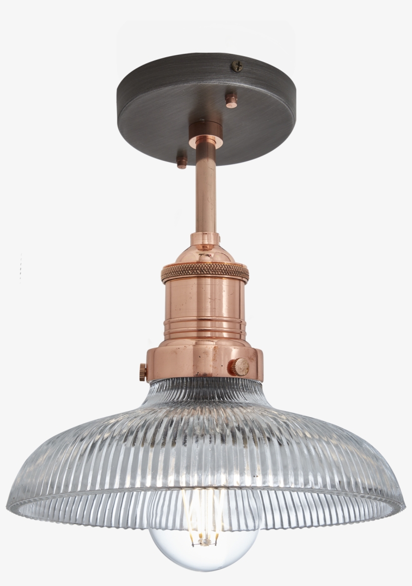 Brooklyn Glass Dome Flush Mount - Ribbed Glass Pendant Lights, transparent png download