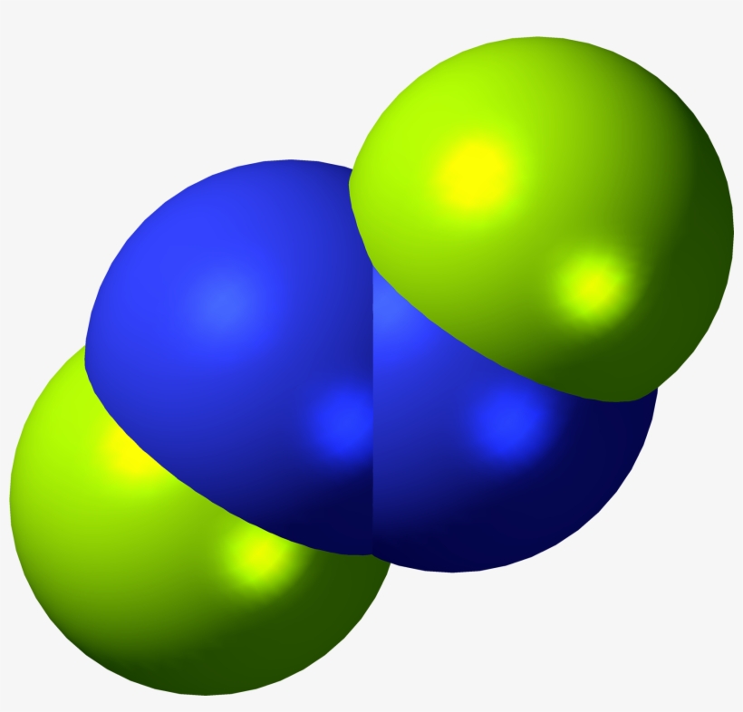 Dinitrogen Difluoride 3d Spacefill - Circle, transparent png download