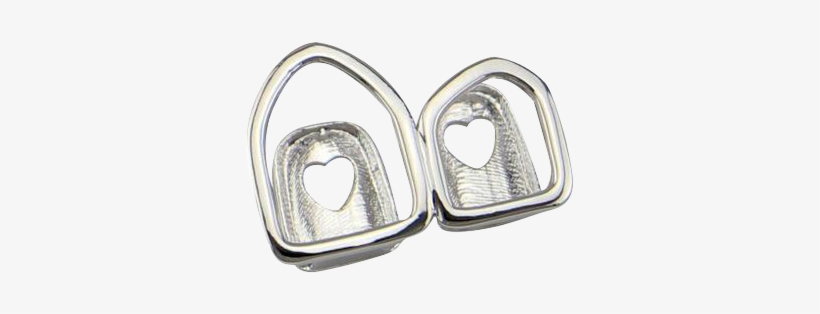 Gold Teeth Grills Hollow Open Faced Double Teeth Caps - Earrings, transparent png download