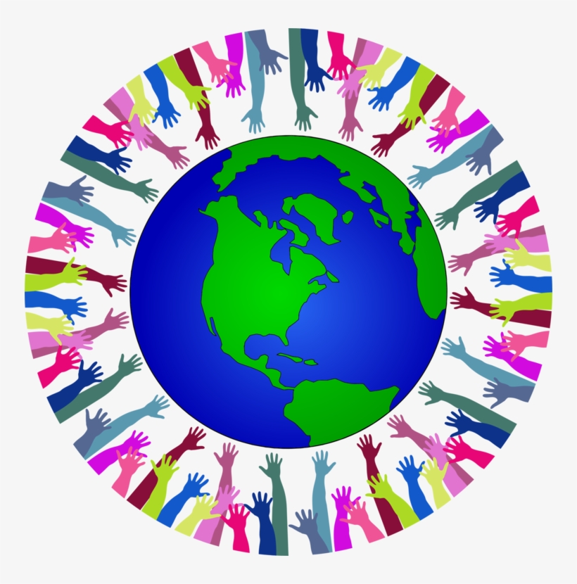 Globe Geography Clipart Earth Drawing Computer Icons - Clipart Globe With Hands, transparent png download