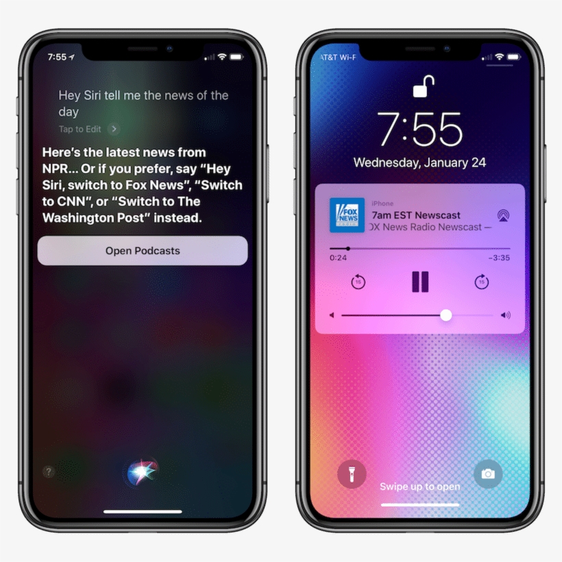 Siri News Ios 11 - Smartphone, transparent png download