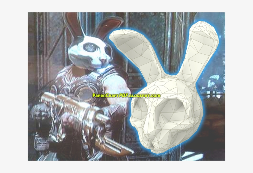 Easter Bunny Helmet Papercraft Model Template - Domestic Rabbit, transparent png download