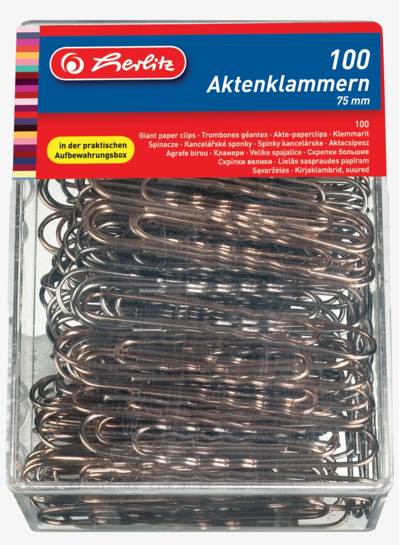 Giant Paper Clips 75mm 100pcs/box Corrug - Paper Clip, transparent png download