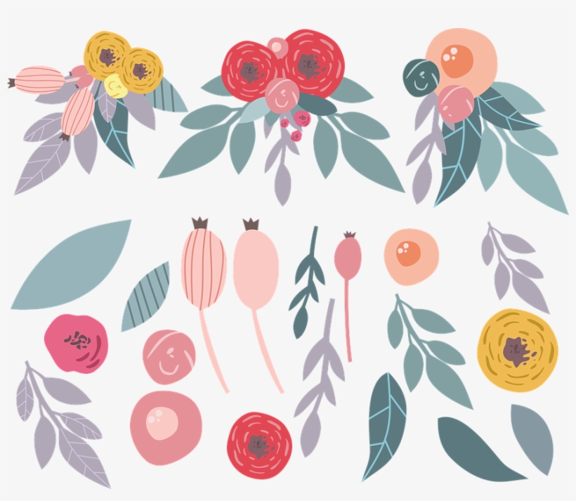 Flowers, Illustration Of The Flowers, Cartoon Flowers - Motif, transparent png download