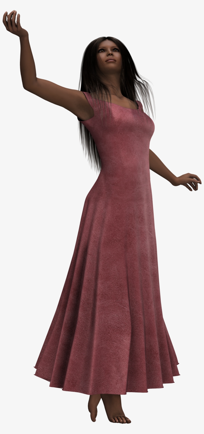 Pretty Woman Dancing In A Pink Dress - Photo Shoot, transparent png download