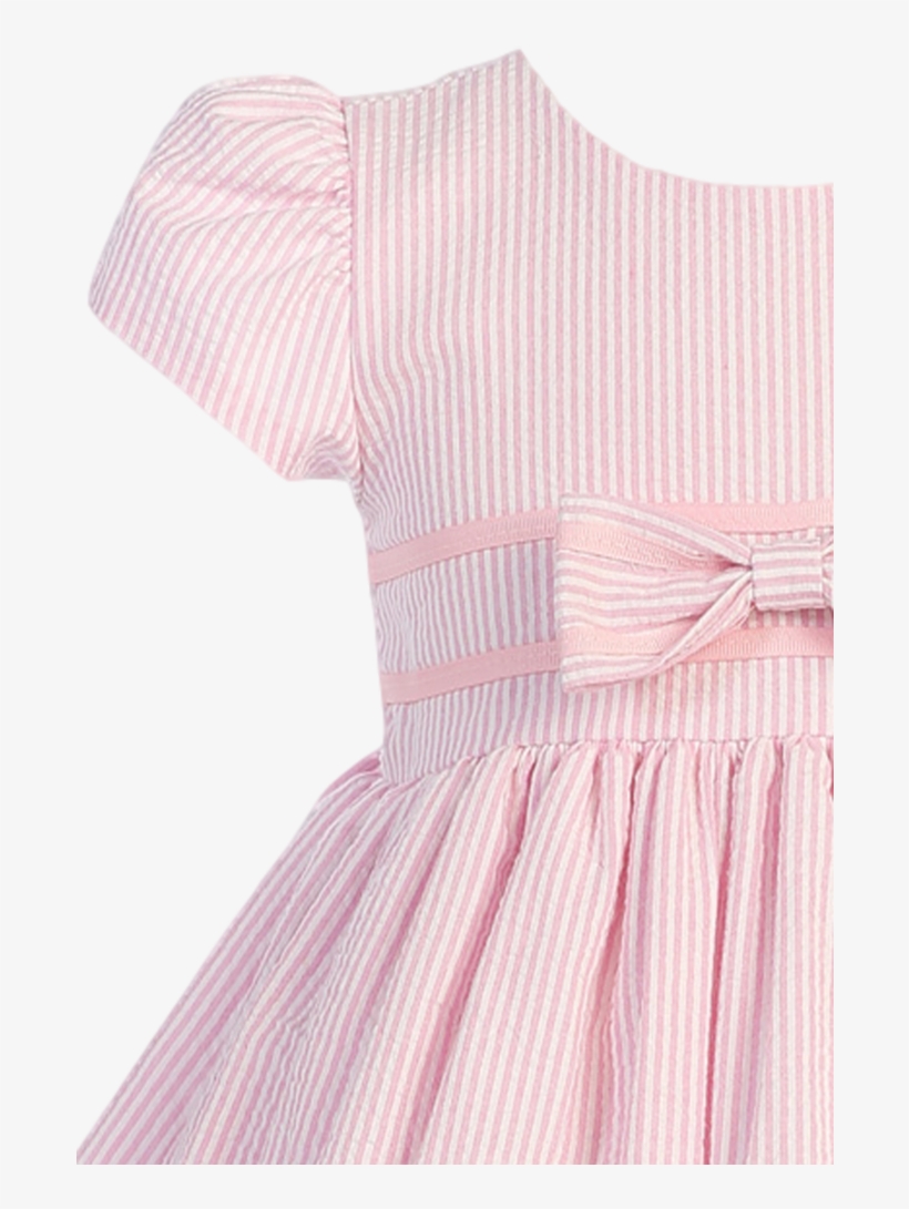 Pink Cotton Seersucker Little Girls Easter Spring Dress - Cocktail Dress, transparent png download