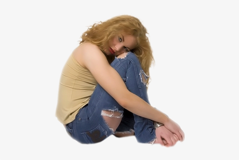 Girl Sitting - Girl, transparent png download