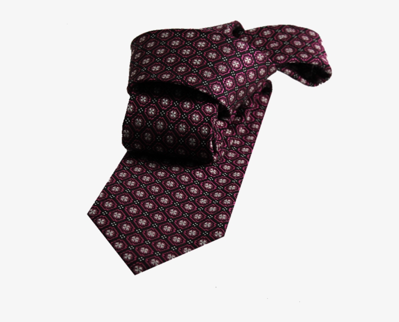 Burgundy Abstract Silk Tie - Polka Dot, transparent png download