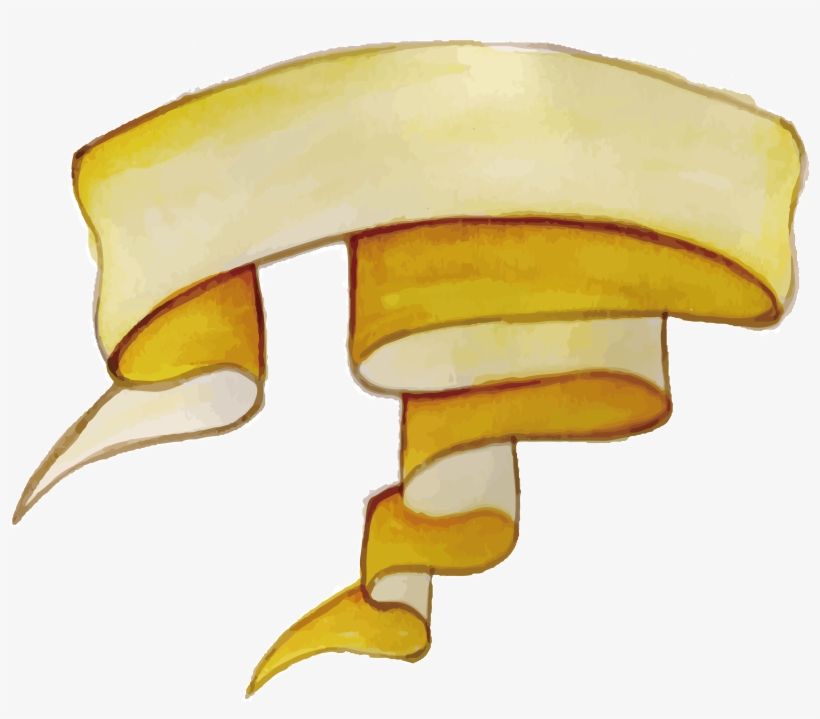 Watercolor Clipart Banana - Yellow Watercolor Ribbon Png, transparent png download