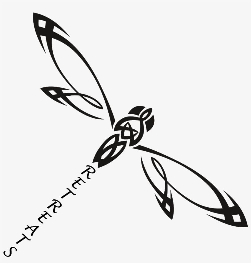 Dragonfly Retreats - Dragonfly Art Outline Tribal, transparent png download