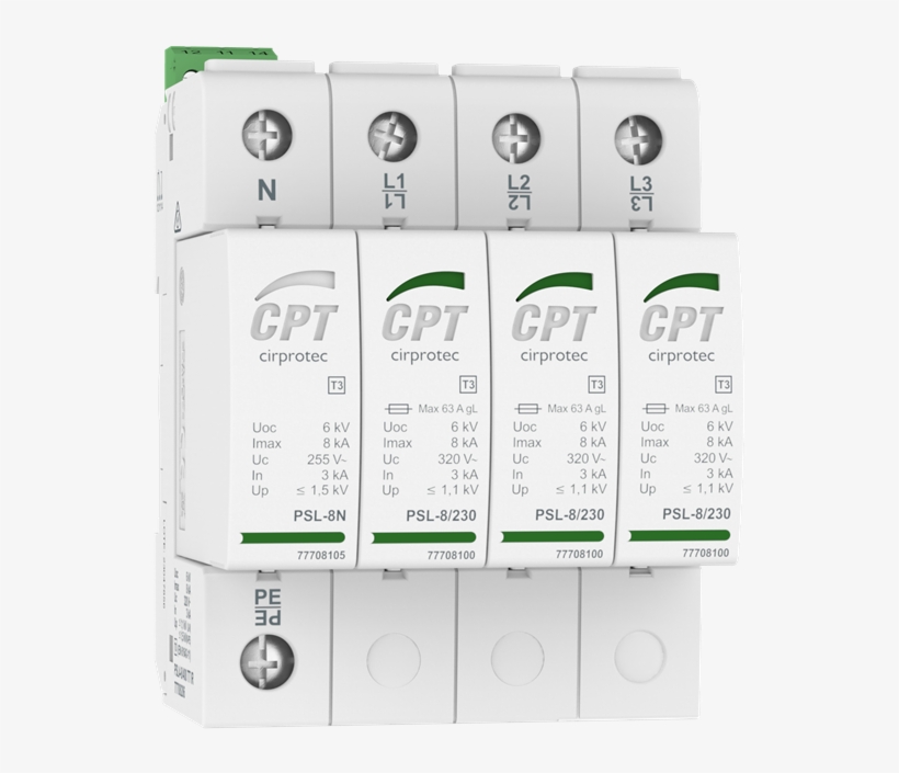 Spd Psl Type 3 3ph L L L N Pe Imax 8ka 400v Ac - Electronics, transparent png download