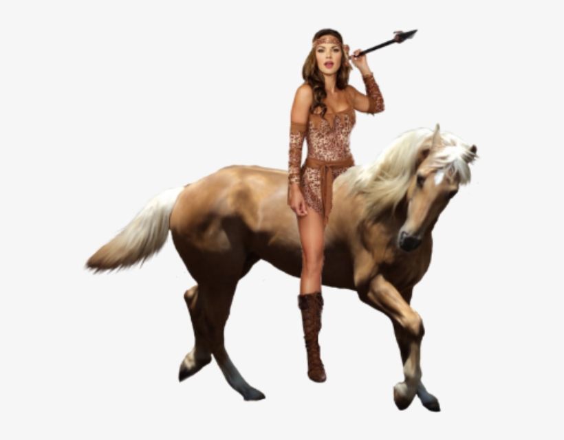 Photo Tribal Huntress Riding Her Palomino Horse Zpsevbg1eja - Stallion, transparent png download