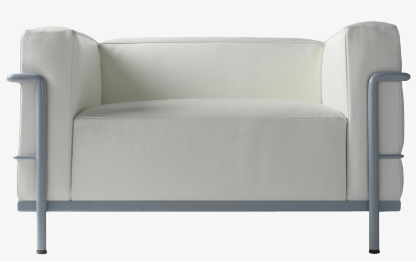 Armchair White Leather - Corbusier Furniture, transparent png download