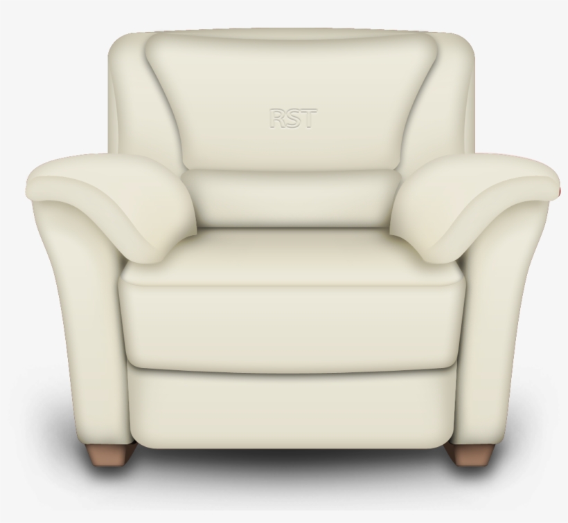 Armchair - White Leather Armchair, transparent png download