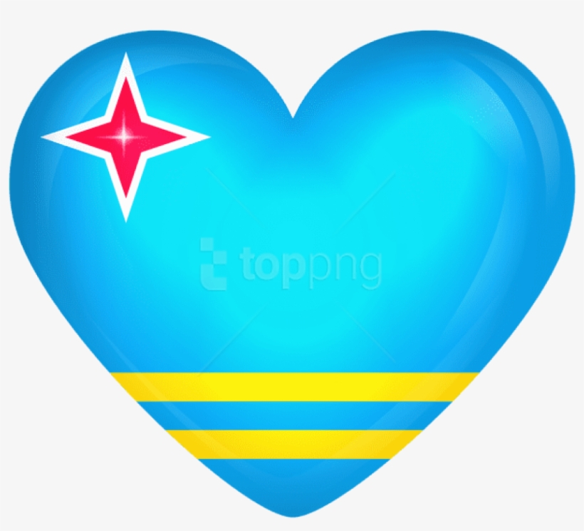 Free Png Download Aruba Large Heart Flag Clipart Png - Aruba Clip Art, transparent png download
