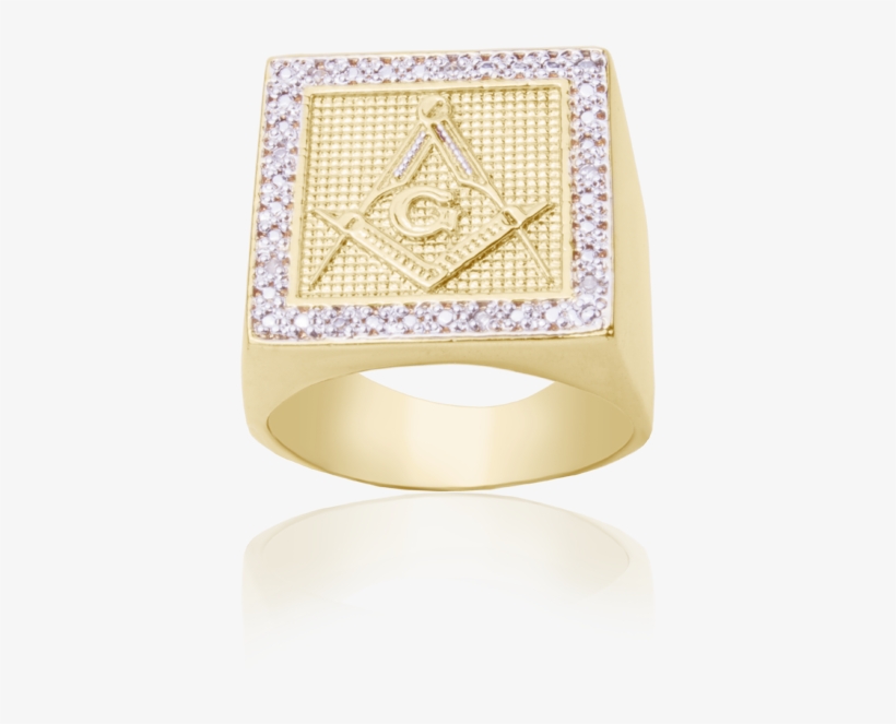 Anel Maçonaria Em Ouro 18k E Diamantes - Ring, transparent png download
