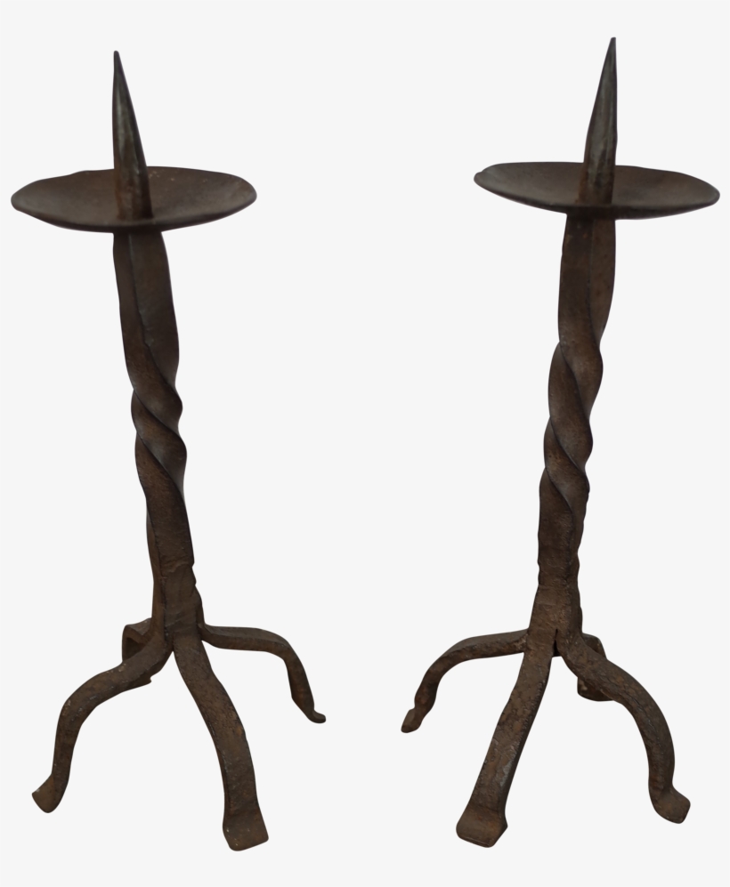 Pair Of Iron Candlesticks - End Table, transparent png download