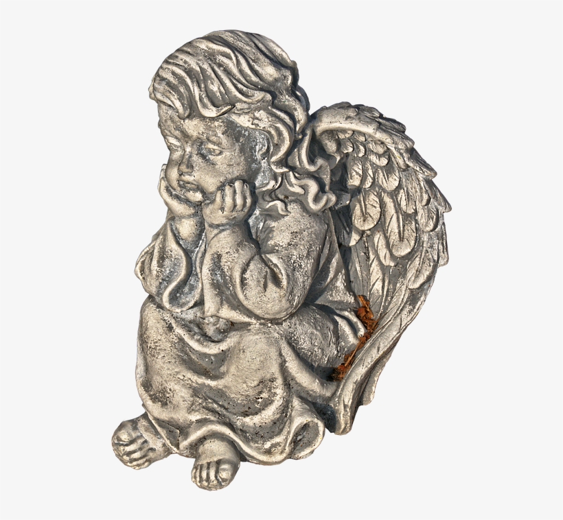 Figure, Angel, Cherub, Wing, Female, Thoughtful - Carving, transparent png download