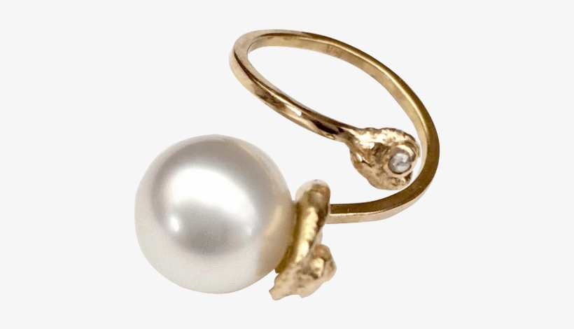 One Of A Kind White South Pearl Diamond Ring - Body Jewelry, transparent png download
