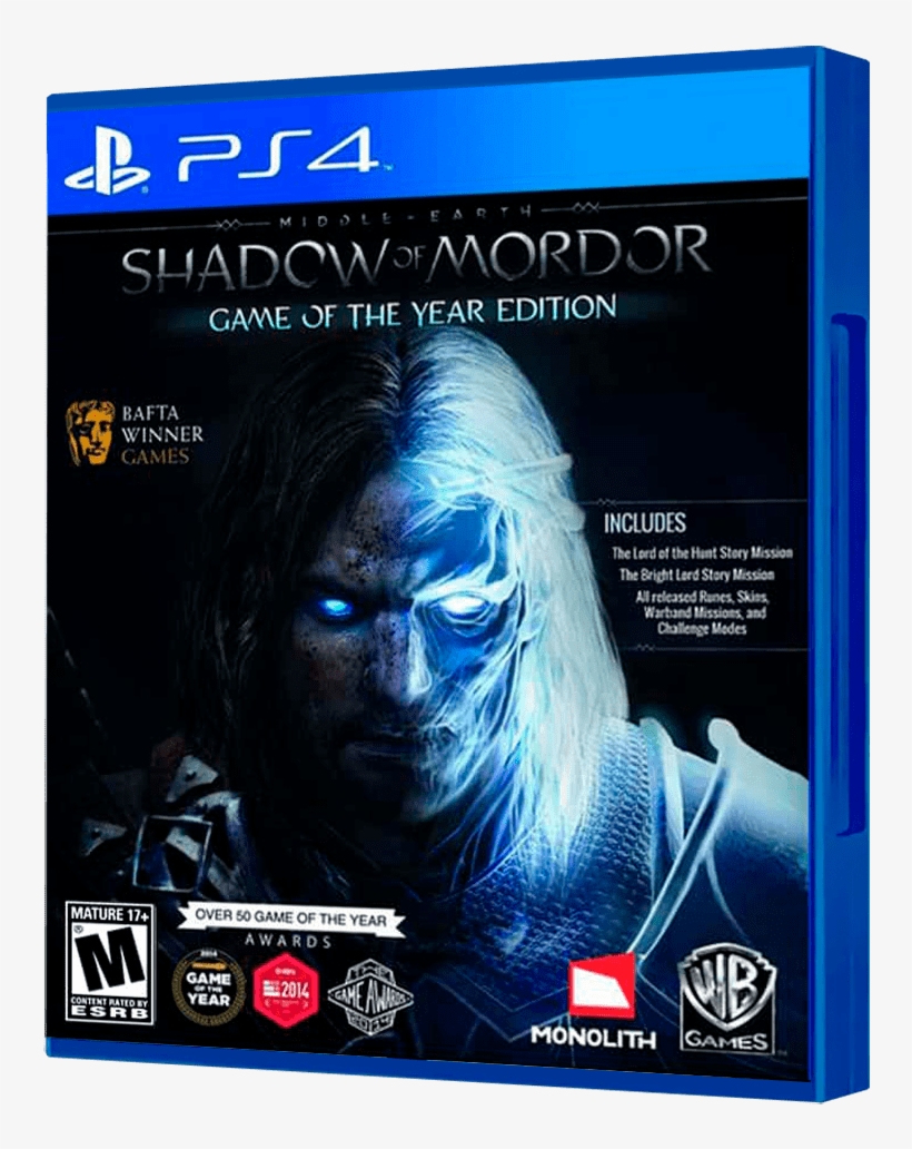 Shadow Of Mordor - Middle Earth Shadow Of War Ps4, transparent png download