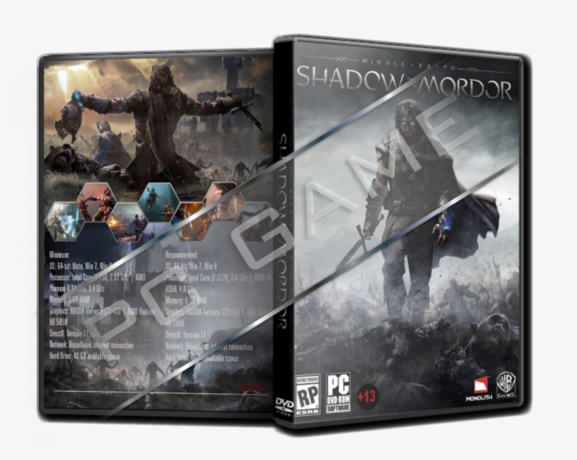 Middle Earth Shadow Of Mordor Pc Oyun - Middle Earth Shadow Of Mordor Capa, transparent png download
