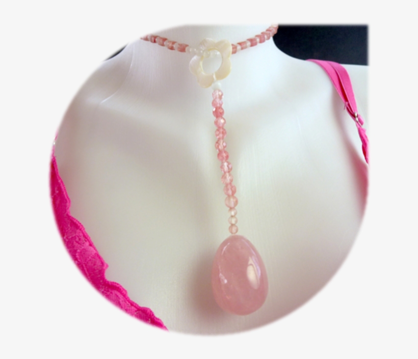 Rose Quartz Yoni Egg Pendant - Necklace, transparent png download