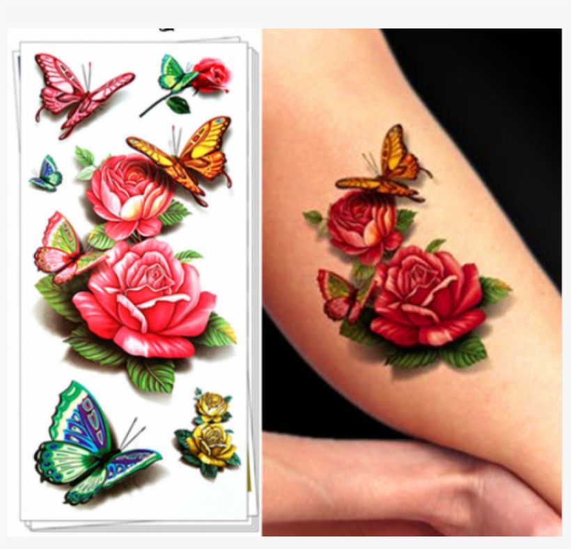 Rosa Y Mariposa Tatuajes, transparent png download
