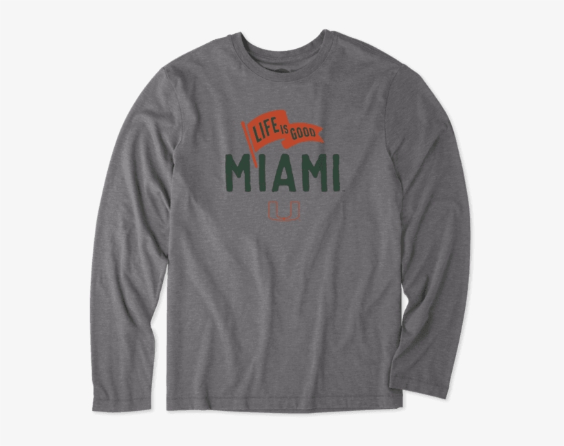 Men's Miami Pennant Long Sleeve Cool - Life Is Good, transparent png download