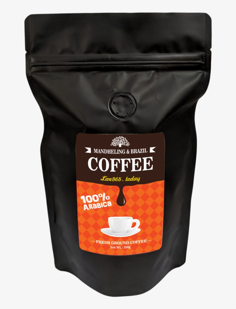 Mandheling & Brazil Ground Coffee 100% Arabica 250g - Coffee Substitute, transparent png download