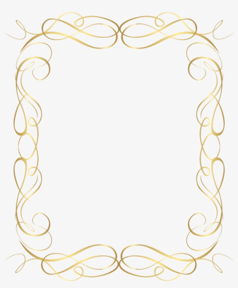 #pretty #lines #square #gold #golden #frame #border - Picture Frame, transparent png download
